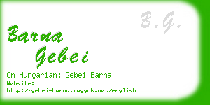 barna gebei business card